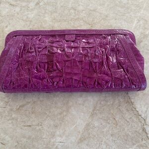 Nancy Gonzalez Vibrant Purple Crocodile Clutch